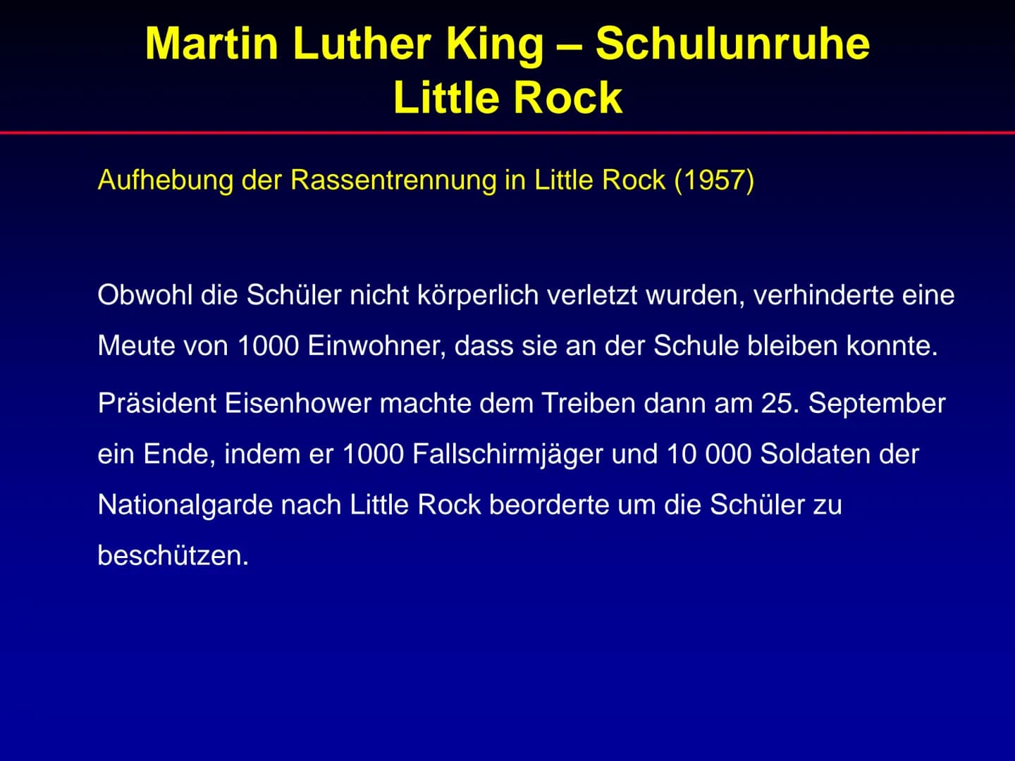# Martin Luther King
Referat Martin Luther King
1. Lebenslauf
2. Wichtige Ereignisse während der Zeit von
Martin Luther King
3. Rede „I ha