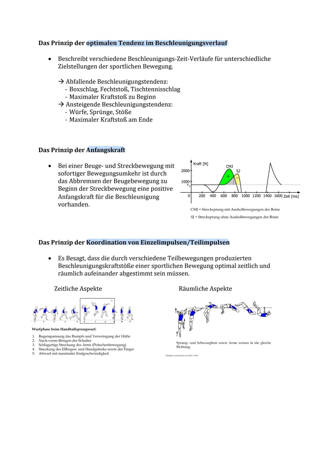 Lernzettel Sport Theorie Nr. 1
Biomechanik Definition:
Die Biomechanik des Sports hat die Beschreibung und Erklärung der Erscheinungen und