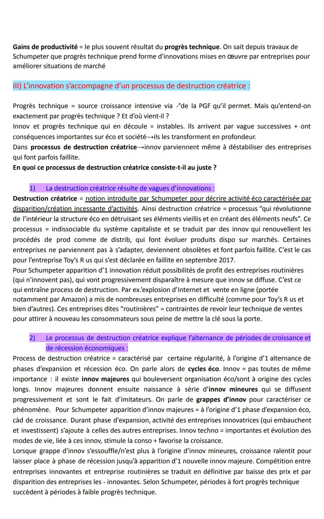 # S1: Quels sont les sources et les défis
de la croissance économique ?
Partie 2: Le progrès technique, l'innovation et le processus de des