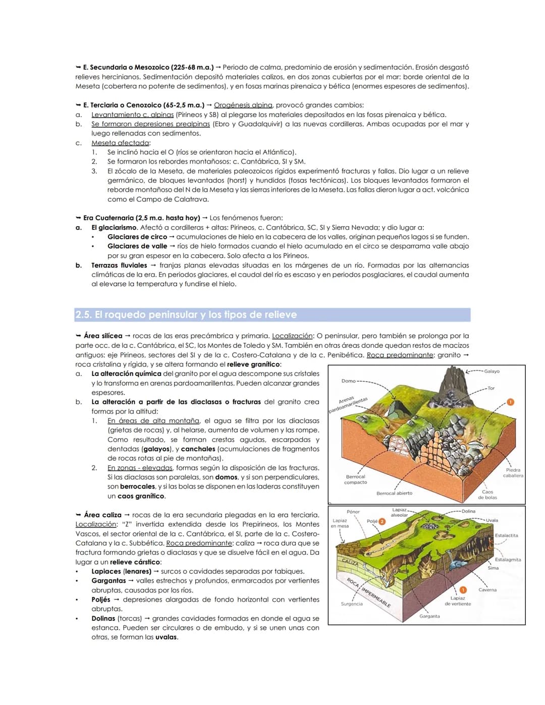 TEMA 1:
EL ESPACIO GEOGRÁFICO ESPAÑOL. LA DIVERSIDAD GEOMORFOLÓFICA.
2. EL RELIEVE PENINSULAR
2.1. El relieve terrestre
Relieve conjunto de