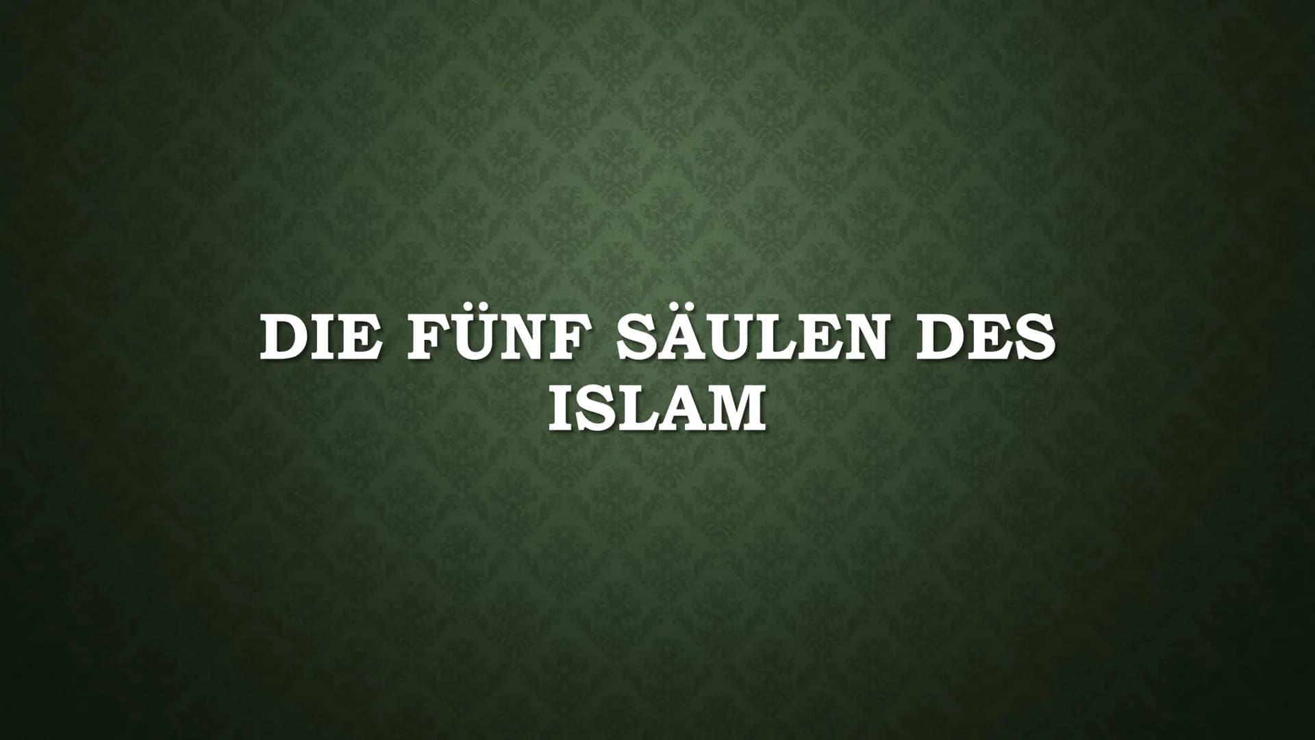 # DIE FÜNF SÄULEN DES ISLAM # GLIEDERUNG
* 1 Säule: Das Glaubensbekenntnis
* 2 Säule: Das Gebet
* 3 Säule: Almosen(Gabe)
* 4 Säule: