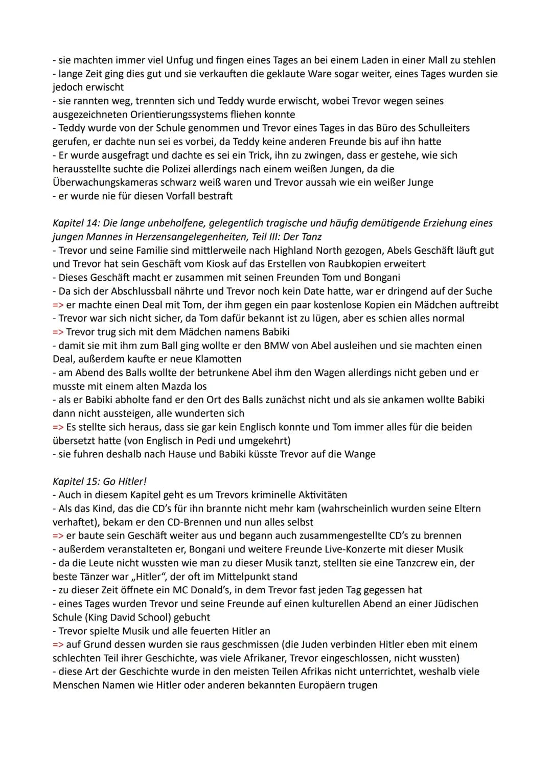 # Born a crime Zusammenfassung
Themen:
1.: Stichwortartige Zusammenfassung des Buches „Born a crime"
2.: Beschreibung der Charaktere
3.: Hi