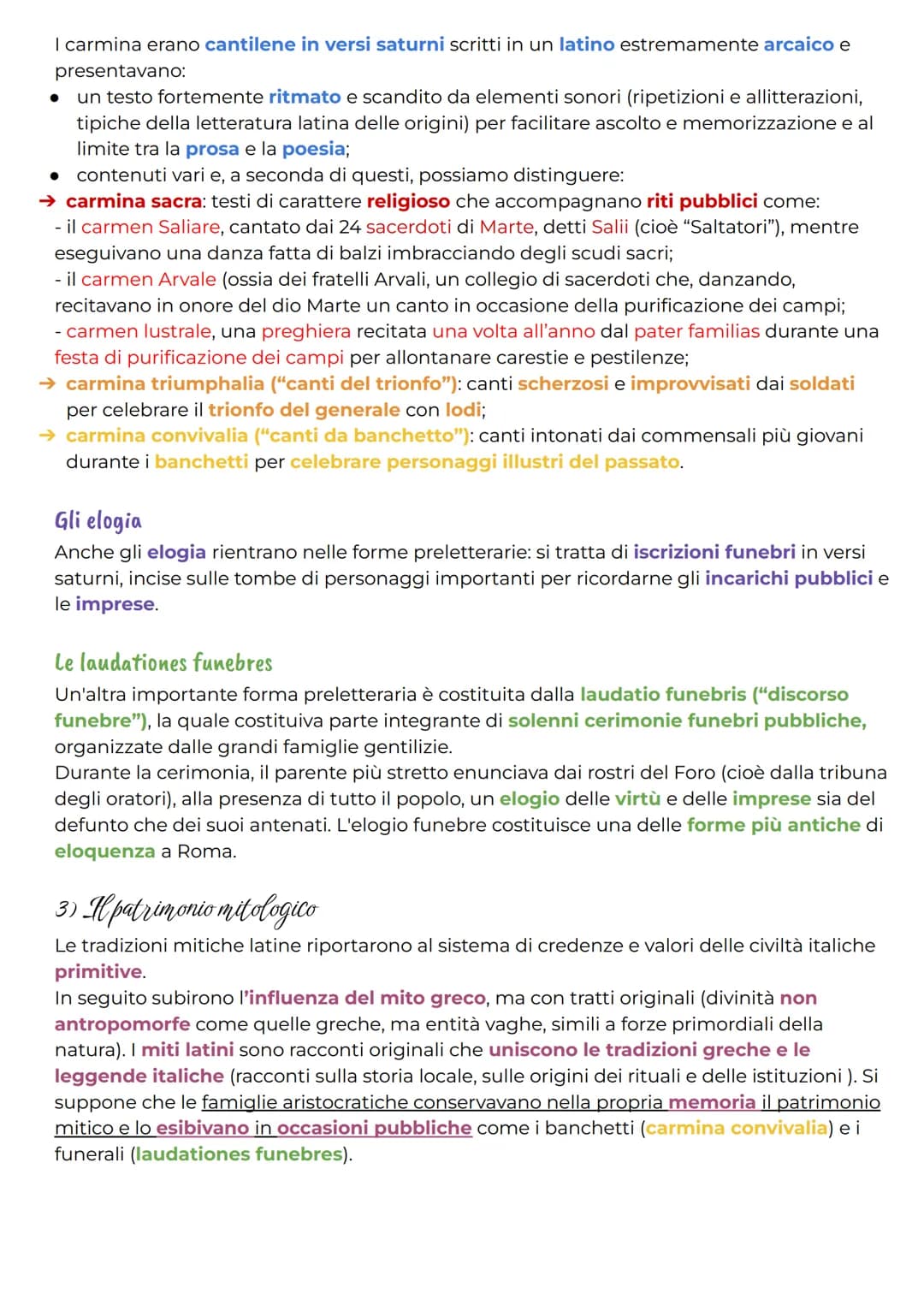 STUDIARE "RIPASSA" A P. 19
# La preistoria della letteratura latina
## 1) Letteratura e preletteratura
Convenzionalmente l'inizio della l