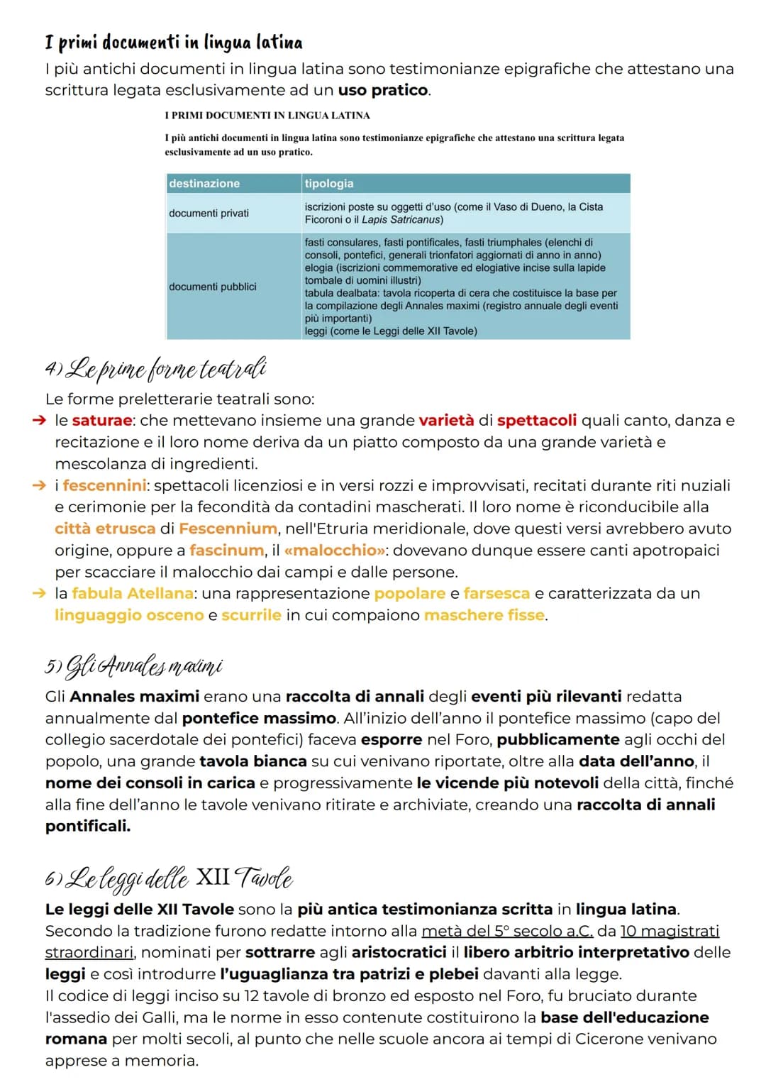 STUDIARE "RIPASSA" A P. 19
# La preistoria della letteratura latina
## 1) Letteratura e preletteratura
Convenzionalmente l'inizio della l
