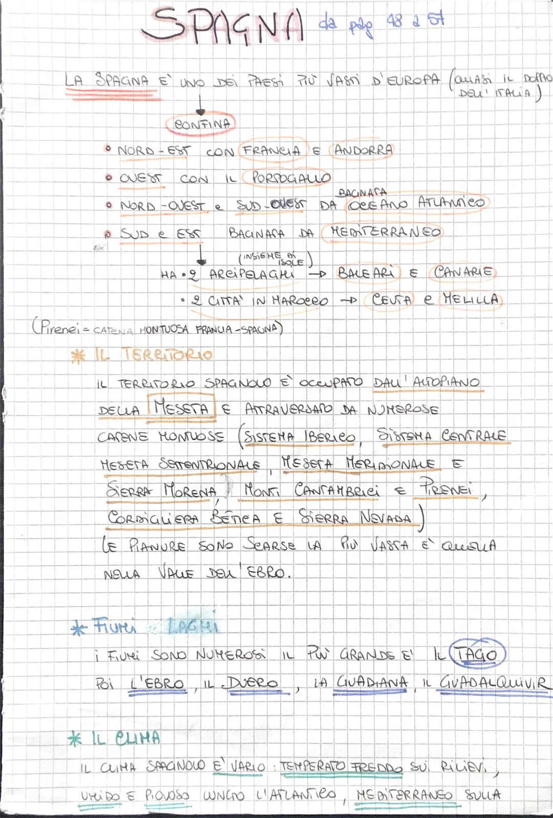 # SPAGNA da plę 48 2 st
LA SPAGNA E UNO DEI PAESI PIÙ VASTI D'EUROPA (QUASI IL DOPRO
DEU' ITALIA)
CONFINA
* NORD-EST CON FRANCIA E ANDO