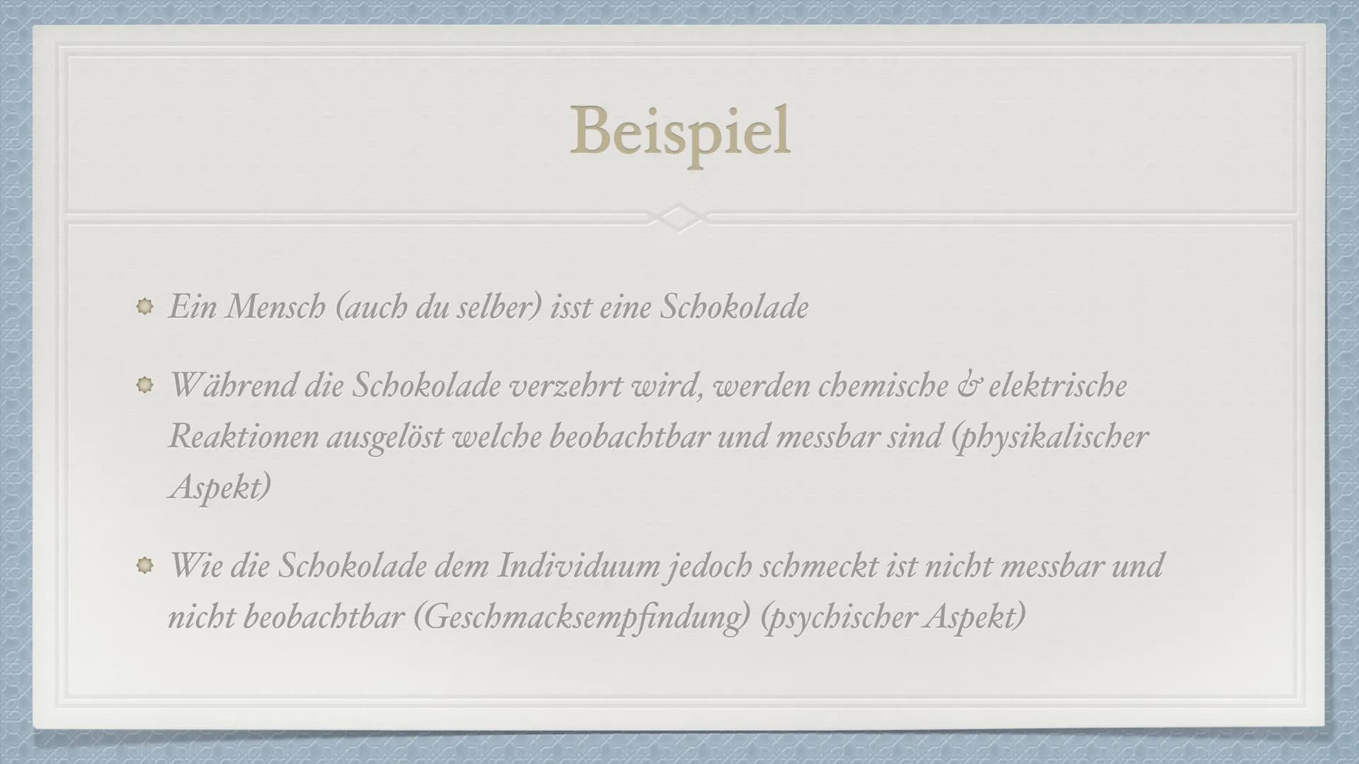 # Das Leib-Seele-Problem
Eine Präsentation von Anisa S. und Senita K. # Was ist das Leib-Seele-Problem?
* Philosophischer Diskurs über d