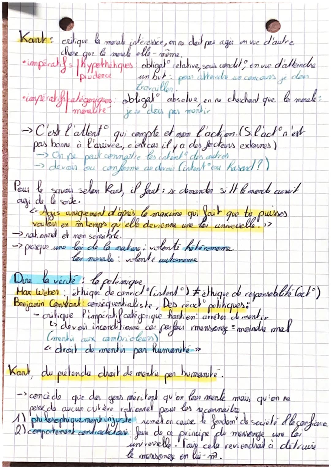 # MORALE & DEVOIR
La morale: ensemble de valeurs & de principes qui déterminent
des prs de reperes pour distinguer le bien du mal.
valeurs