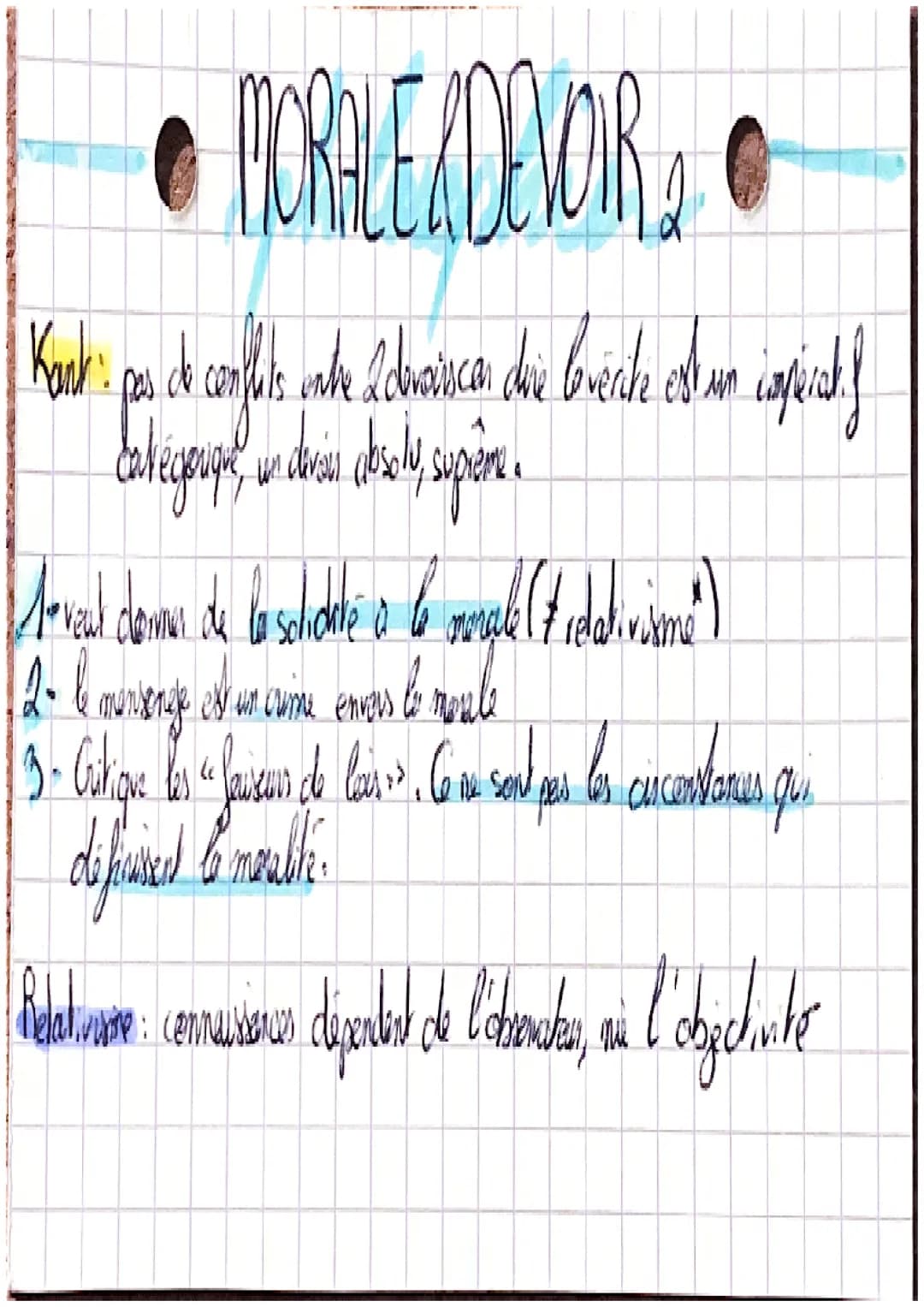 # MORALE & DEVOIR
La morale: ensemble de valeurs & de principes qui déterminent
des prs de reperes pour distinguer le bien du mal.
valeurs