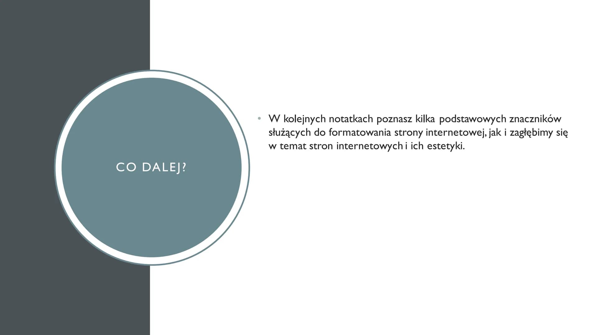 # TWORZENIE STRONY
## INTERNETOWEJ
Podstawowe infromacje na temat HTML
@szyszusiowe_notatki CZEGO
DOWIESZ SIĘ W
TEJ NOTATCE?
1. Czym jest