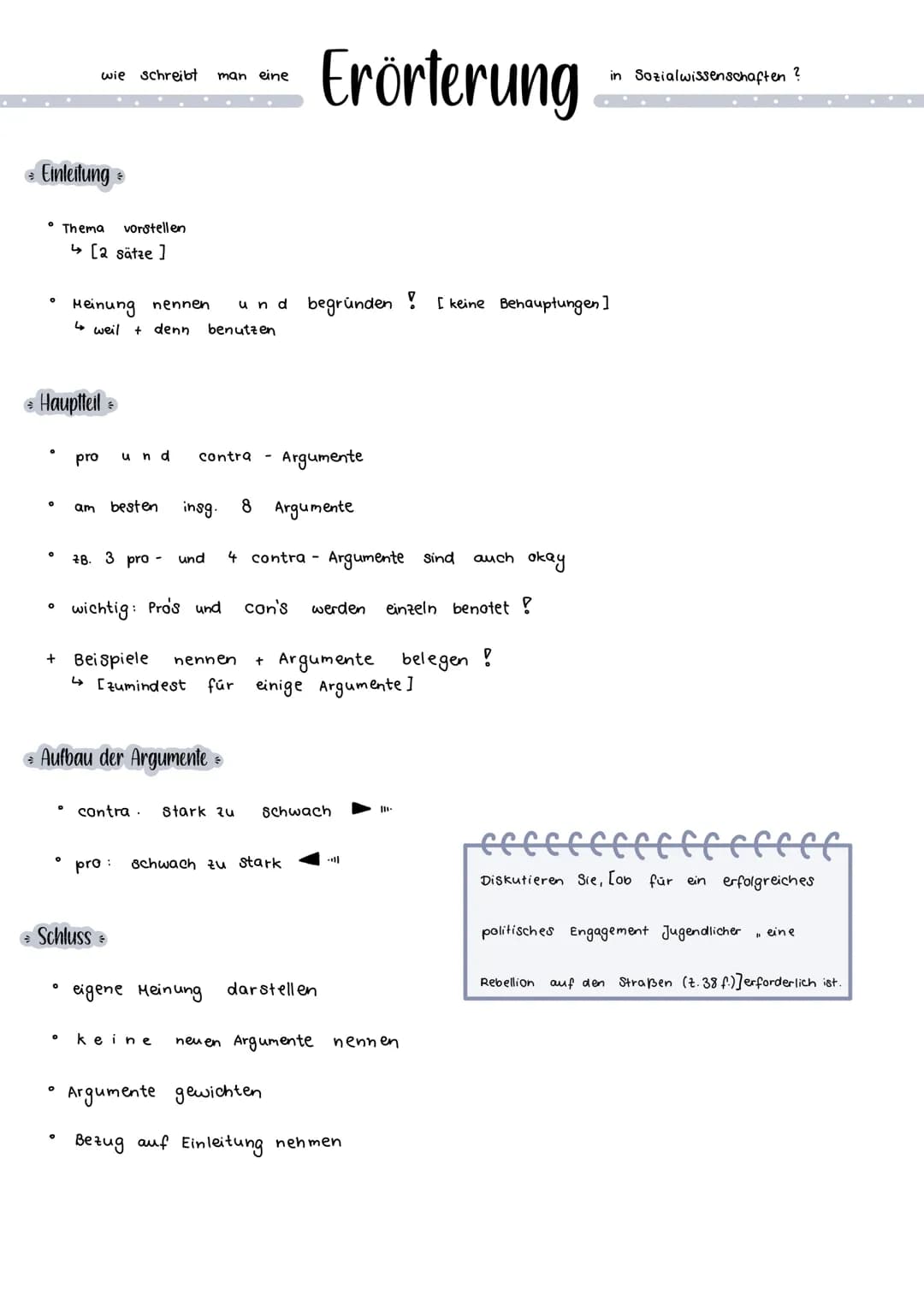 # Analyse in Sowi
Einleitung
- TATTE Satz
- auch Adressat (Zielgruppe) und Einordnung (28. Blog, Interview, kommentar...)
Hauptteil
- H