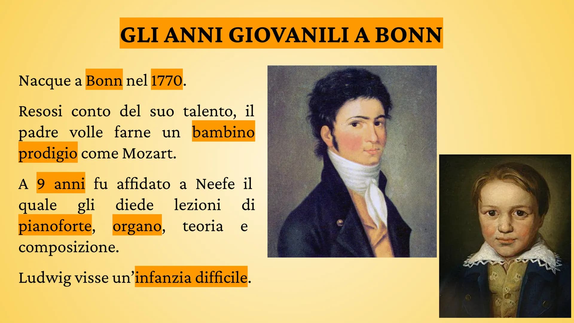 ### BEETHOVEN
* Ludwig van Beethoven
* Messe Solennis
* Kyrie D# # LA VITA
1770 Bonn – Germania
1784 Organista stipendiato
1787 S