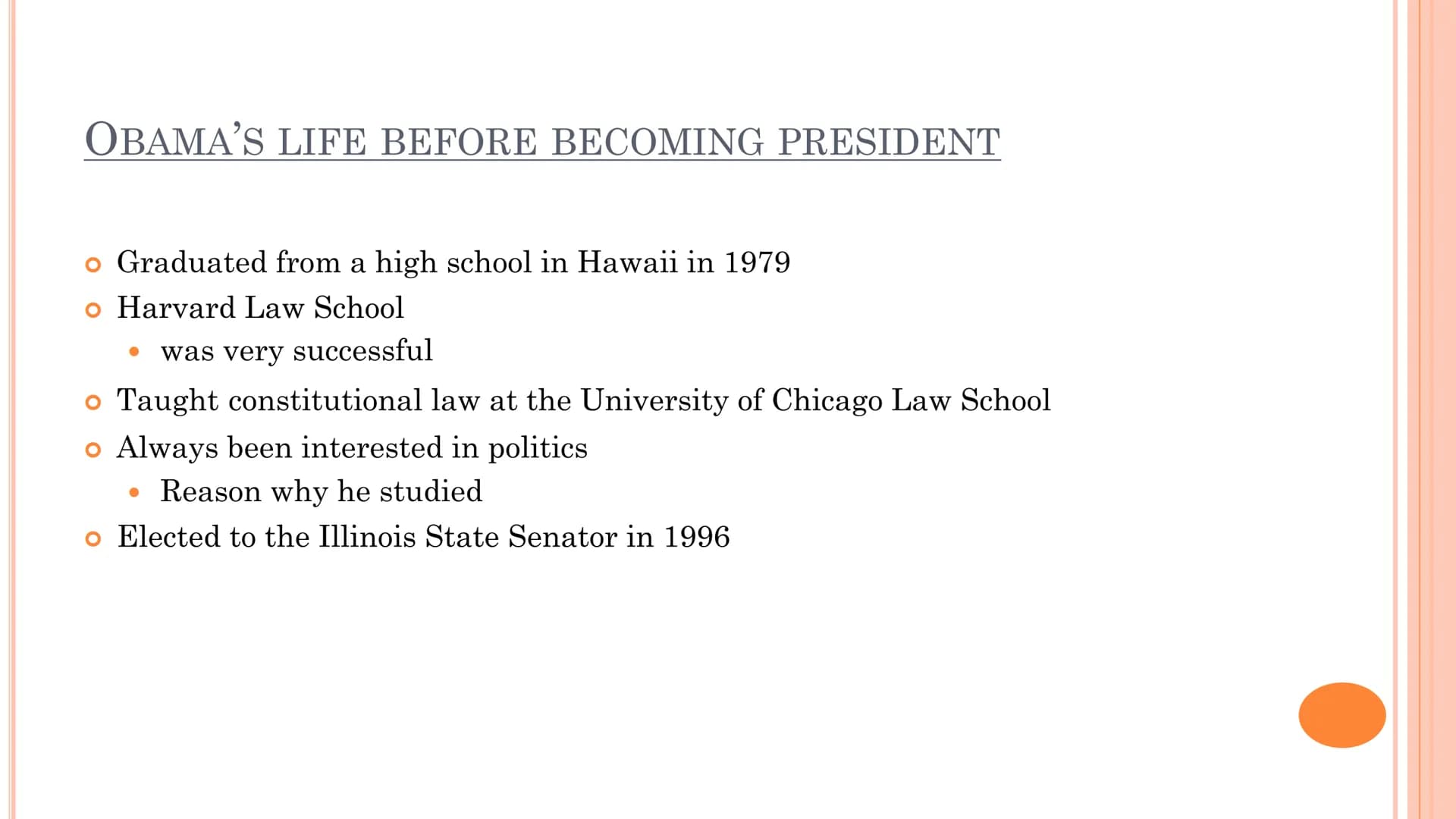 # Barack Obama – changing the world
YES, WE CAN. CONTENT
• Few facts about Barack Obama
• Obama's life before/after becoming the presiden