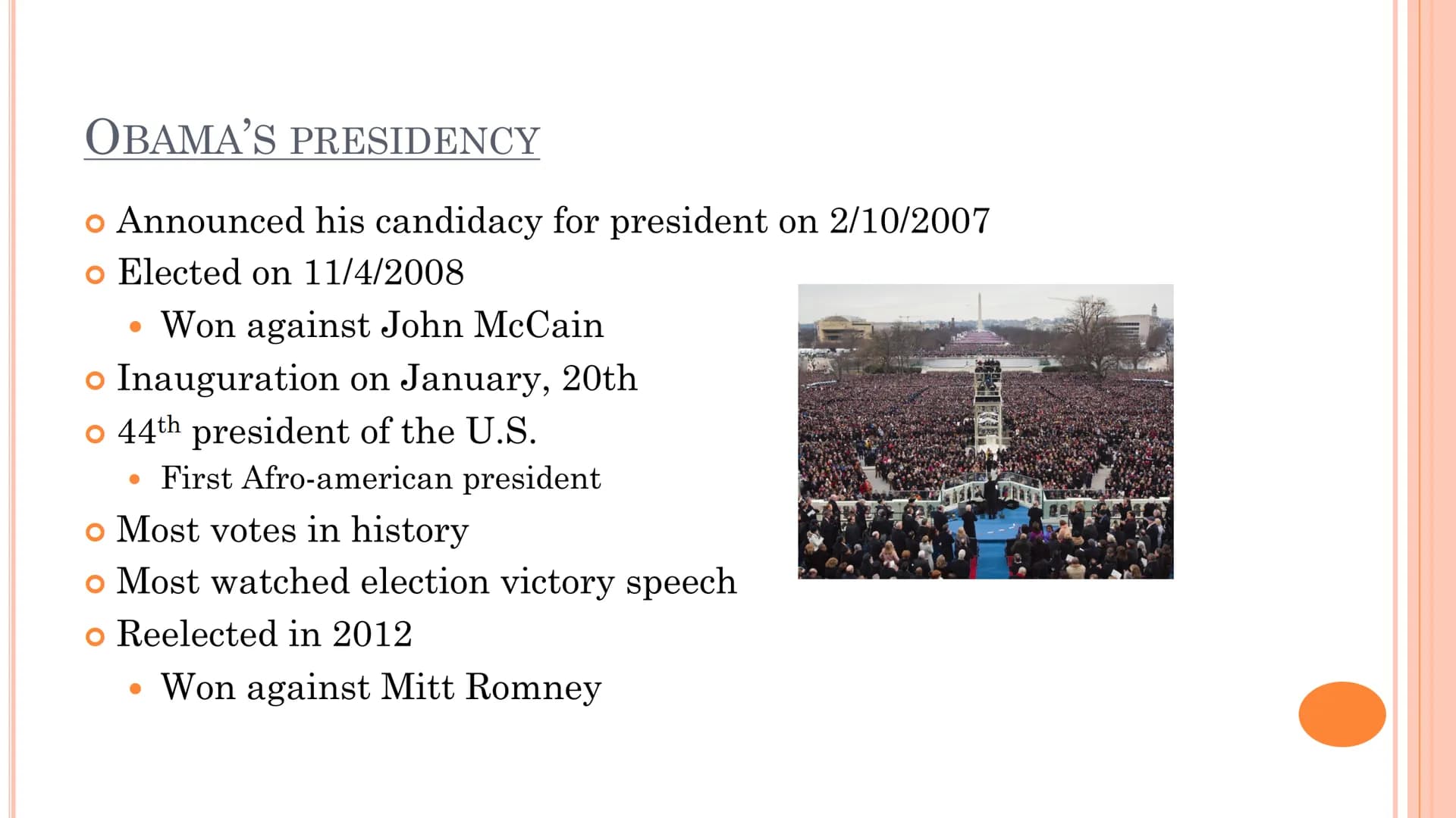 # Barack Obama – changing the world
YES, WE CAN. CONTENT
• Few facts about Barack Obama
• Obama's life before/after becoming the presiden