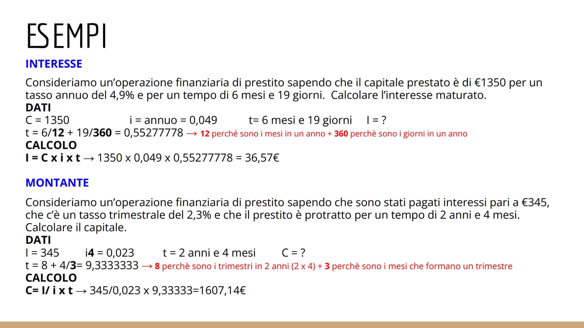 # MATEMATICA FINANZIARIA
si occupa di operazioni economico-finanziarie ed è necessaria
quando un operatore si trova in una situazione in cu