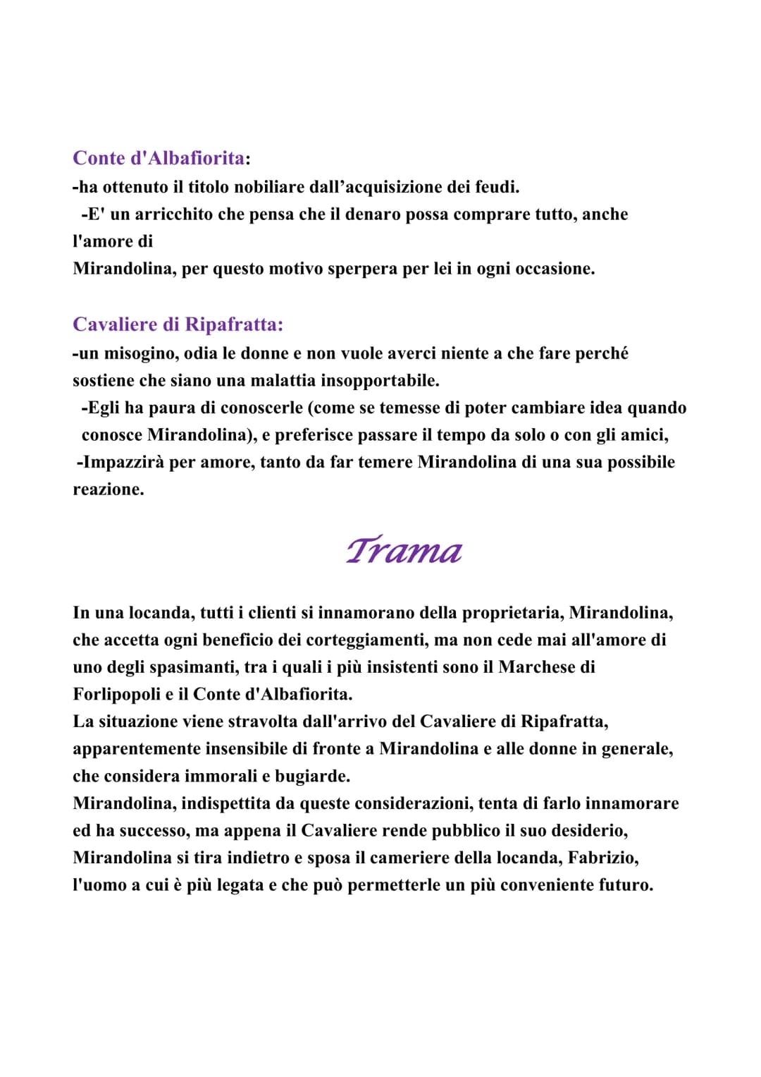 # LA LOCANDIERA
La locandiera è una commedia in tre atti scritta da Goldoni nella prima metà di
dicembre del 1752, è considerata uno degli
