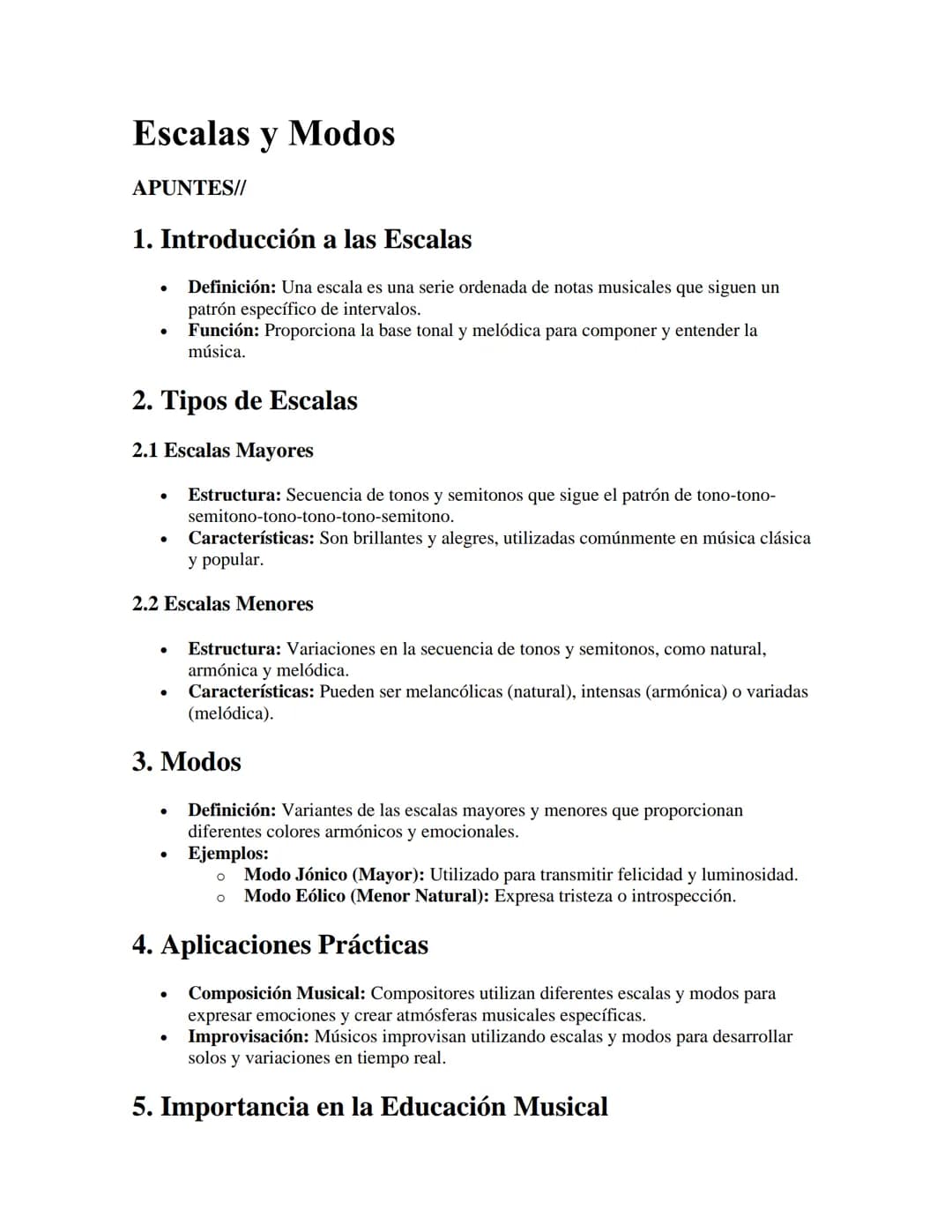 # Escalas y Modos
APUNTES//
1. Introducción a las Escalas
- Definición: Una escala es una serie ordenada de notas musicales que siguen un