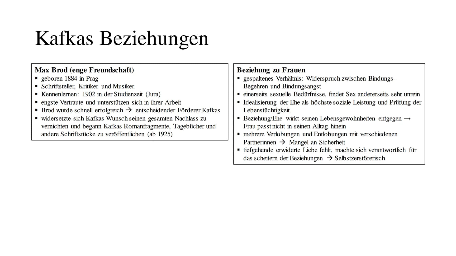 Franz Kafka # Franz Kafka
Selbstbild
■ "Grundgefühl der Nichtigkeit" „Kopfmensch"
■ sein Schreiben ist das Einzige, was er hat; ohne ist