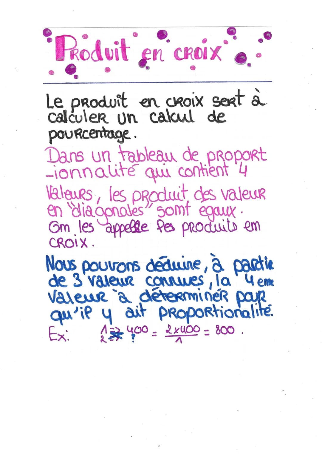 # Produit en croix
Le produit en CROIX sert à
calculer un cakul de
pourcentage.
Dans un tableau de proport
-ionnalité qui contient 4
Valeur