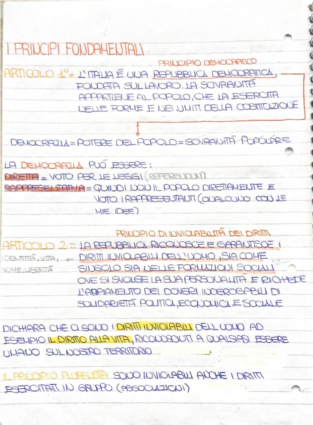 # I PRINCIPI FONDAMENTALI
OCRATICO
SINCIPIO DEMO
BBLICA DEN
ARTICOLO 1°= L'ITALIA É UNA REPUB
EMOCRATICA
FOUDATA SUL LAVORO. LA SOVRANITA
A