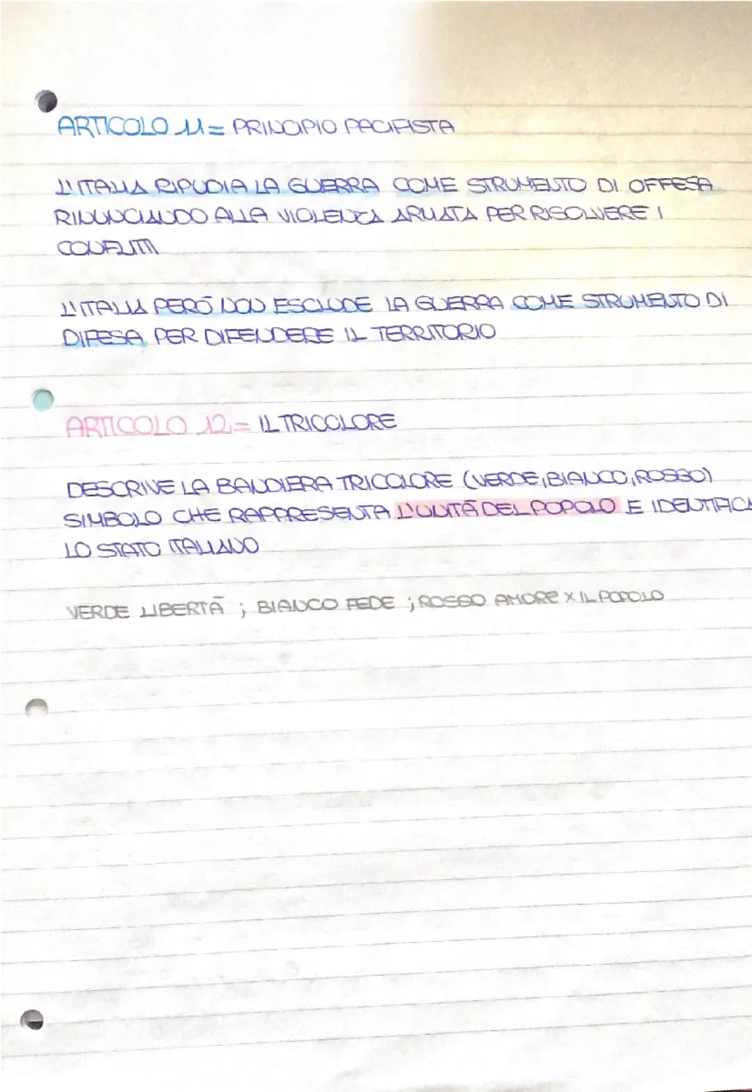 # I PRINCIPI FONDAMENTALI
OCRATICO
SINCIPIO DEMO
BBLICA DEN
ARTICOLO 1°= L'ITALIA É UNA REPUB
EMOCRATICA
FOUDATA SUL LAVORO. LA SOVRANITA
A