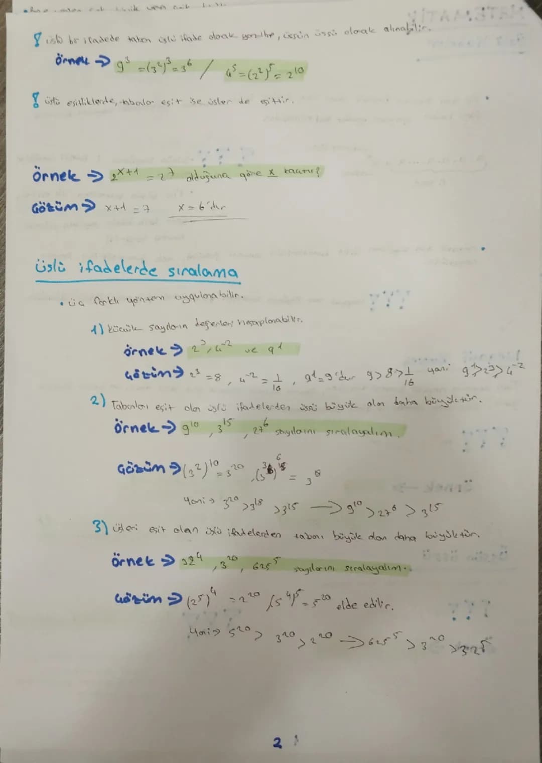# MATEMATIK
Üstü ifadeler
• Bir kom sayının positif tom sayı tadar üssü alınması tabordaki sayının kuvveti
Sayı kadar you yana yandır sarp