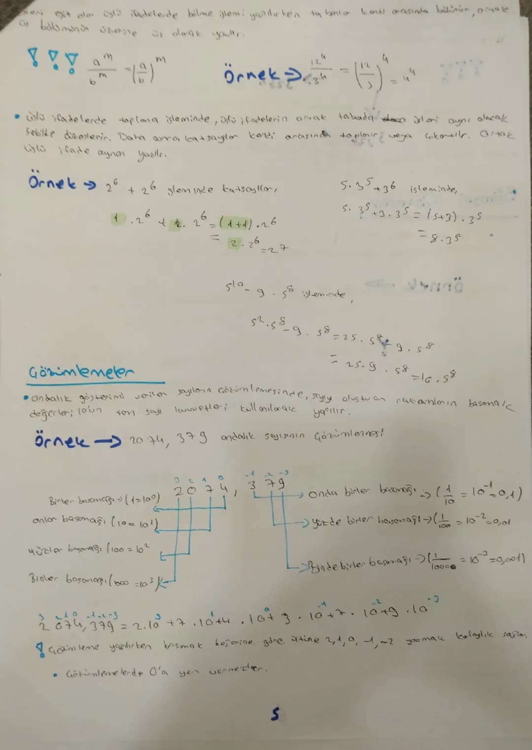 # MATEMATIK
Üstü ifadeler
• Bir kom sayının positif tom sayı tadar üssü alınması tabordaki sayının kuvveti
Sayı kadar you yana yandır sarp