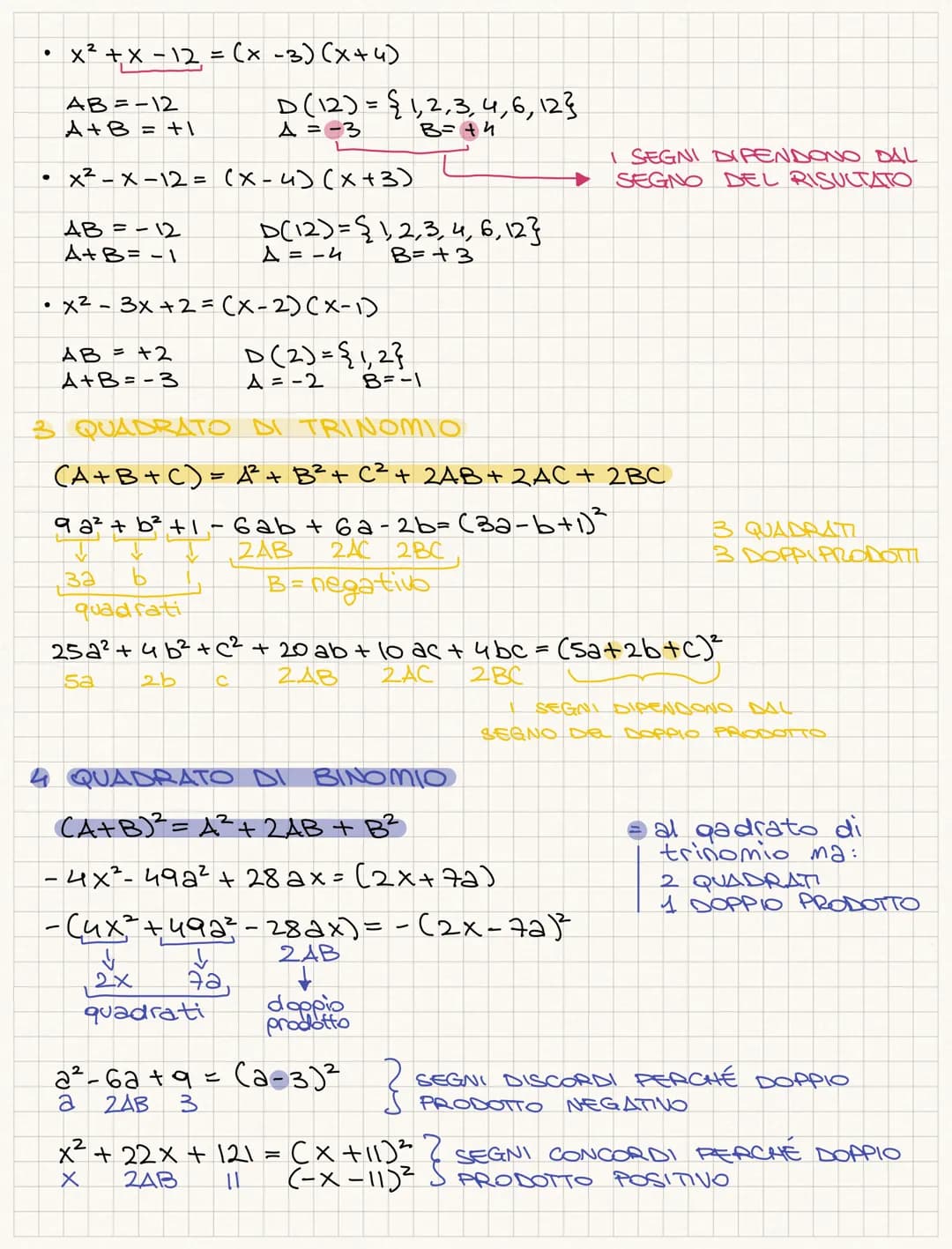 <h2>QUADRATO DI BINOMIO (A + B)²</h2>
<p>The formula for finding the square of a binomial is (A + B)² = A² + 2AB + B². This means that you c