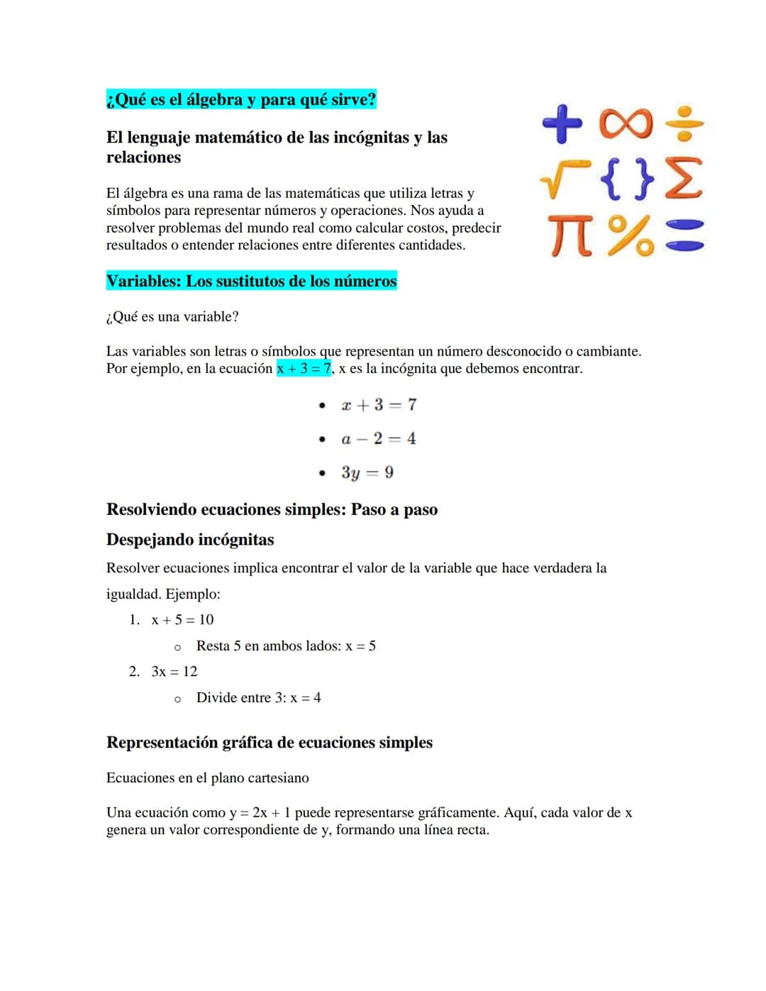 # ¿Qué es el álgebra y para qué sirve?
El lenguaje matemático de las incógnitas y las
relaciones
El álgebra es una rama de las matemáticas