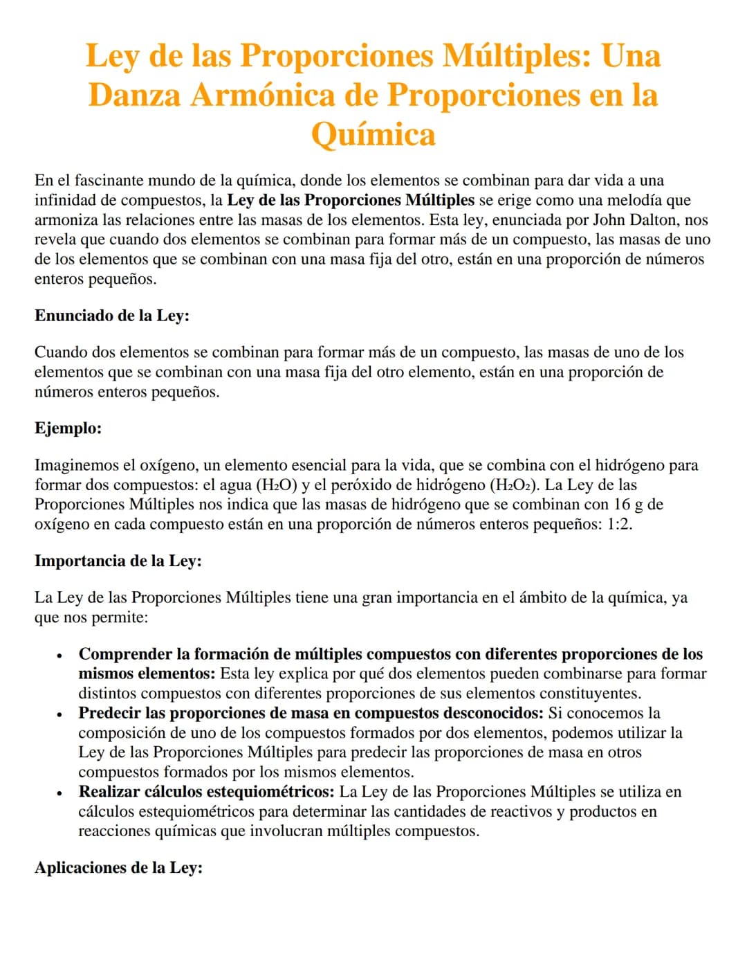# Ley de las Proporciones Múltiples: Una
Danza Armónica de Proporciones en la
Química
En el fascinante mundo de la química, donde los eleme