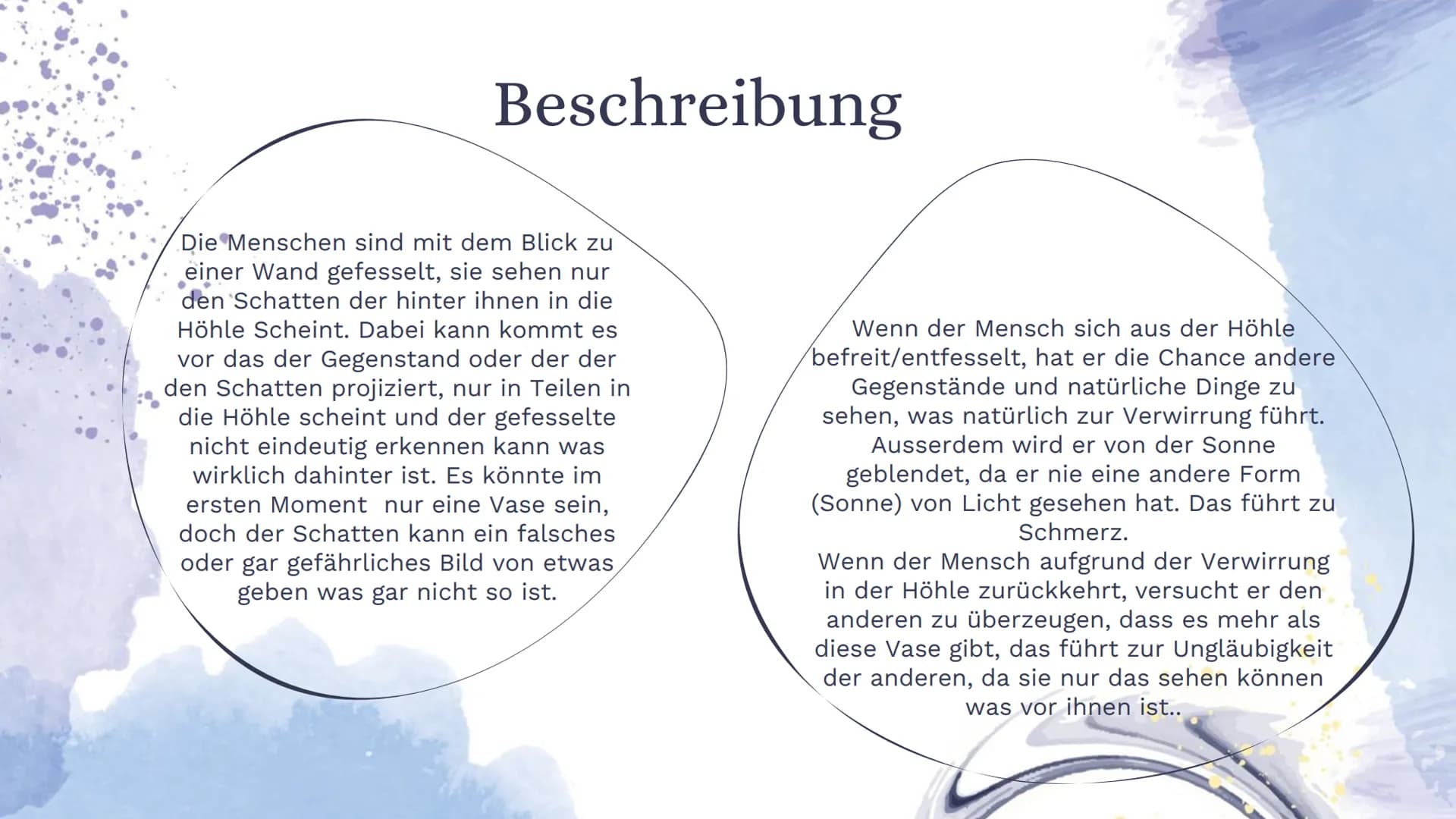 # Das Höhlengleichnis
PL EF SX # Einleitung
Sokrates Schüler, Platon, fragte
nach dem Ding selbst, er suchte
den Ursprung der Dinge, die I