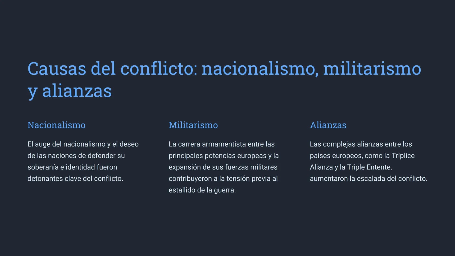 # la Primera Guerra
Mundial
La Primera Guerra Mundial fue un conflicto bélico global que se
desarrolló entre 1914 y 1918. Involucró a la m