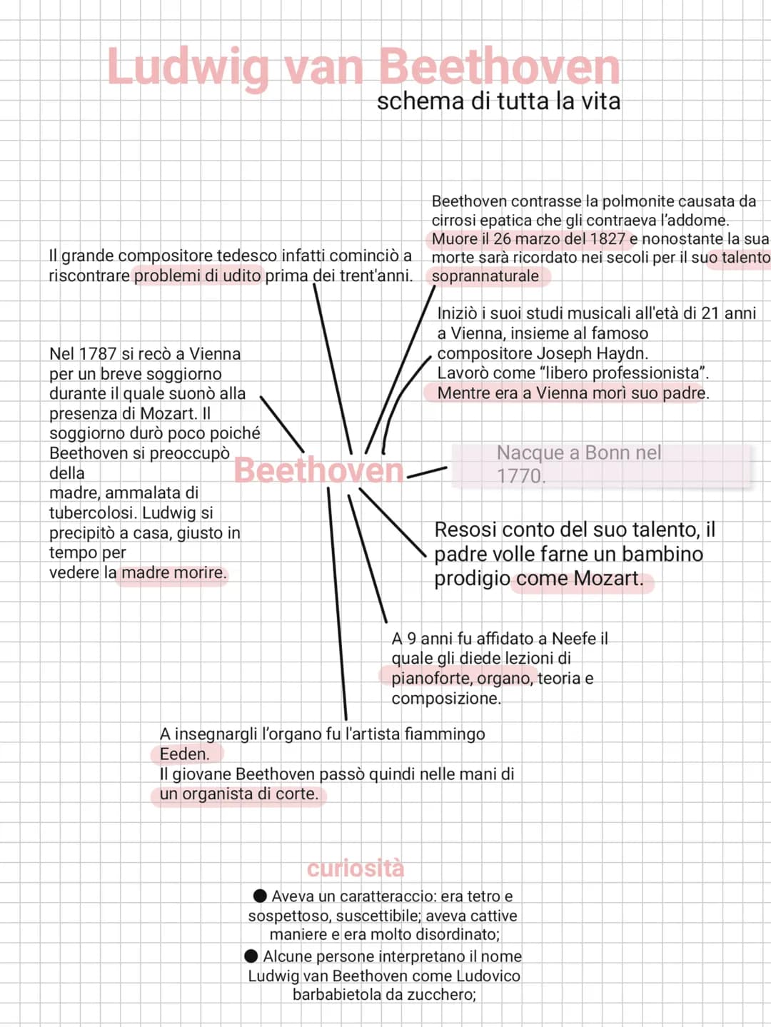 # Ludwig van Beethoven
schema di tutta la vita
Il grande compositore tedesco infatti cominciò a
riscontrare problemi di udito prima dei tre